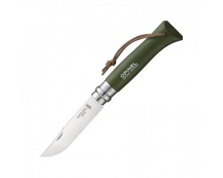 Нож Opinel №8 Trekking, кожаный темляк, хаки (001703)