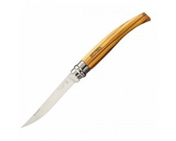 Нож филейный Opinel №10, рукоять оливковое дерево, чехол, футляр (001090)