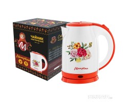 Чайник МАТРЕНА MA-120 электрический (1,8 л) стальной цветы (007387)