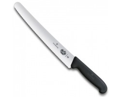 Нож Victorinox для хлеба и выпечки, лезвие 26 см волнистое, черный (5.2933.26)