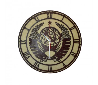 Часы настенные сувенирные модель Герб СССР (диаметр 400мм)