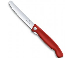 Нож Victorinox столовый, лезвие 11 см, серрейторная заточка, красный (6.7831.FB)