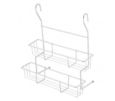 Полка двухъярусная навесная для кухни FORTUNA PR-06, 28,5x14x30,5 см (008439)