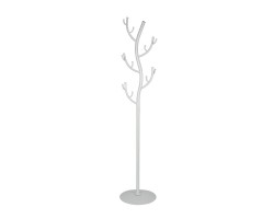 Вешалка-стойка напольная для одежды Дерево 10 крючков (цвет-белое серебро, 375х1810мм) основание диск