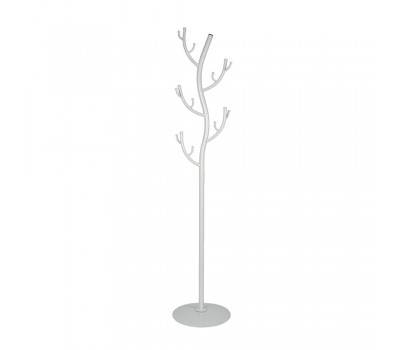Вешалка-стойка напольная для одежды Дерево 10 крючков (цвет-белое серебро, 375х1810мм) основание диск