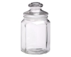 Стеклянная банка для сыпучих продуктов с фигурной стекл крышкой, LATTINA, объем 0,6 л, Mallony (004468)