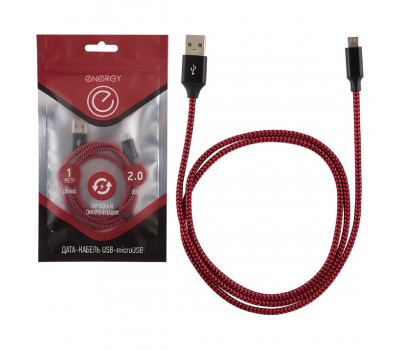 Кабель Energy ET-03 USB MicroUSB, цвет-красный (006376)