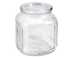 Стеклянная банка для сыпучих продуктов со стекл плоской крышкой, ARIA, объем 2 л (004472)