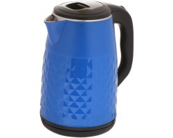 Добрыня DO-1237D чайник электрический дисковый, 2.8л, 2200Вт, нержавеющая сталь, синий, двойные стенки