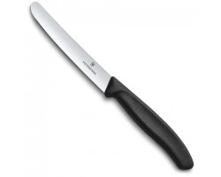 Нож Victorinox столовый, лезвие 11 см прямое с закругленным кончиком, черный (6.7803)