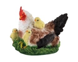 Фигурка садовая Курица-наседка с цыплятами Н-22см (169367)