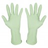 Перчатки латексные с хлопковым напылением, зеленые, размер S (101278)