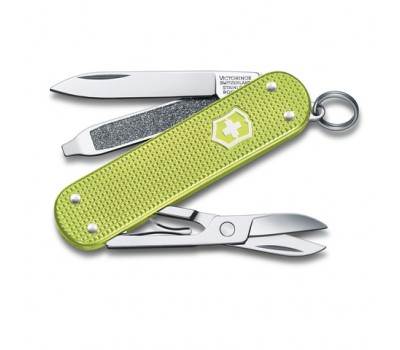 Нож-брелок Victorinox Classic SD Alox Colors, 58 мм, 5 функций, Lime Twist (0.6221.241G)