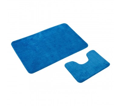 Набор ковриков для ванной и туалета Duet 2 шт, цвет-голубой (102513)