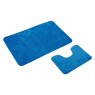Набор ковриков для ванной и туалета Duet 2 шт, цвет-голубой (102513)