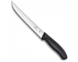 Нож Victorinox разделочный, узкое лезвие 18 см прямое, черный, в блистере (6.8103.18B)