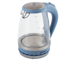 Energy E-279 чайник электрический дисковый, 1.5л, 2200Вт, стеклянный, синий