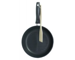 Сковорода-гриль Маруся Стандарт 3724г 24 см (литая антипригарная) черная