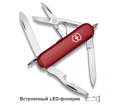 Нож-брелок Victorinox Classic Midnite Manager, 58 ммм, 10 функций, красный (0.6366)