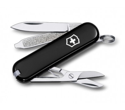 Нож-брелок Victorinox Classic, 58 мм, 7 функций, черный (0.6223.3)