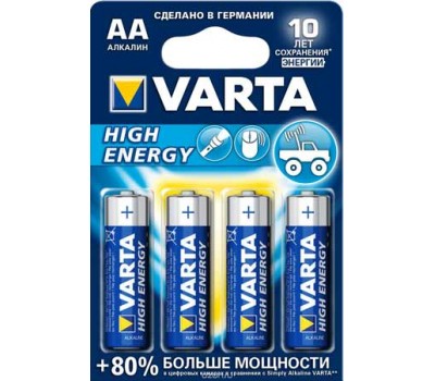 Батарейка Varta High Energy (AA) LR06-BL4 1.5V (4 шт. в уп.)
