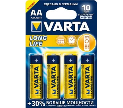 Батарейка Varta Longlife (AA) LR06-BL4 1.5V (4 шт. в уп.)