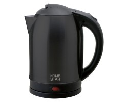 Homestar HS-1009 чайник электрический дисковый, 1.8л, 1500Вт, нержавеющая сталь, черный (002995)