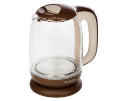 Energy E-281 чайник электрический дисковый, 1.7л, 2200Вт, стеклянный, коричневый