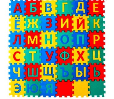 Детский напольный коврик-пазл Алфавит 36 деталей 15х15х1см