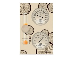 Термометр для сауны Стеклоприбор Банная Станция-2 (дерево, термометр+гигрометр+песочные часы)