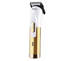 HTC АТ-518B машинка для стрижки волос аккумуляторная, золотисто-белая