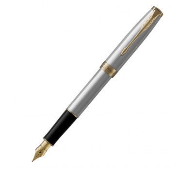 Parker Sonnet Core-Stainless Steel GT, перьевая ручка, F, BLx (1931504)