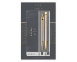 Набор подарочный Parker IM Core-Brushed Metal GT, ручка роллер+ручка шариковая (2093217)