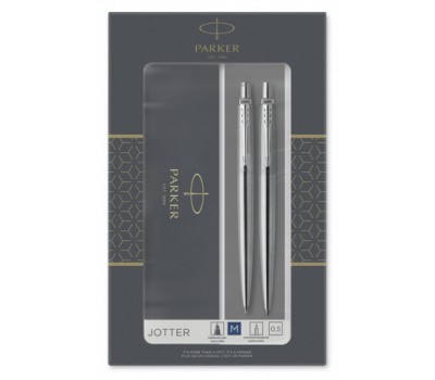 Набор подарочный Parker Jotter Core-Stainless Steel CT, ручка шариковая+карандаш (2093256)