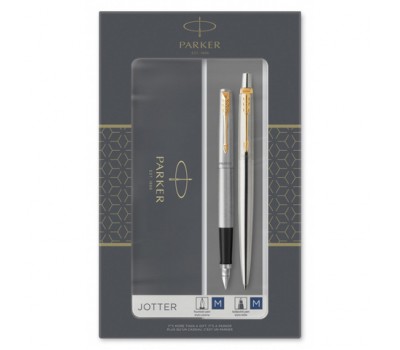 Набор подарочный Parker Jotter Core-Stainless Steel GT, ручка перьевая+ручка шариковая (2093257)