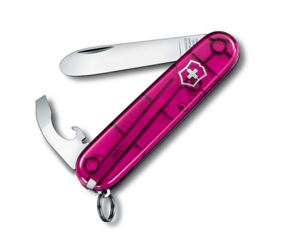 Нож My First Victorinox, 84 мм, 9 функций, полупрозрачный розовый (0.2363.T5)