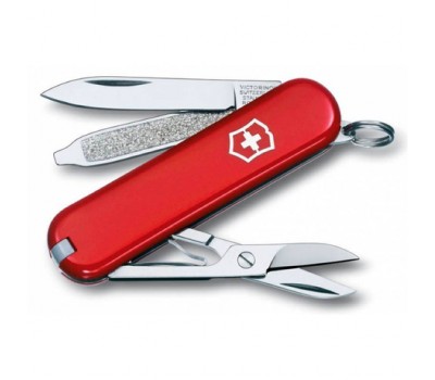 Нож Victorinox Classic, 58 мм, 7 функций, красный, блистер (0.6223.B1)