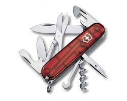 Нож Victorinox Climber, 91 мм, 14 функций, полупрозрачный красный (1.3703.T)