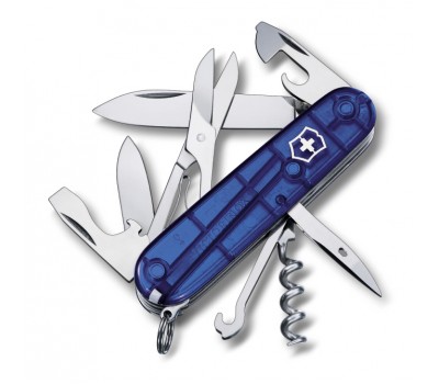 Нож Victorinox Climber, 91 мм, 14 функций, полупрозрачный синий (1.3703.T2)