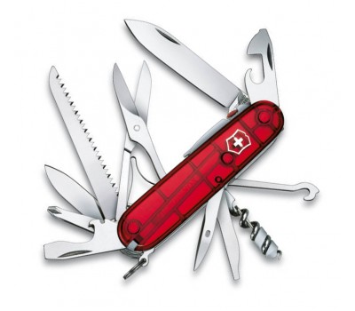 Нож Victorinox Huntsman Lite, 91 мм, 21 функция, полупрозрачный красный (1.7915.T)