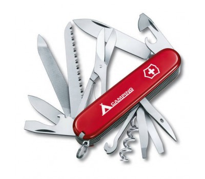 Нож Victorinox Ranger, 91 мм, 21 функция, красный с логотипом camping (1.3763.71)