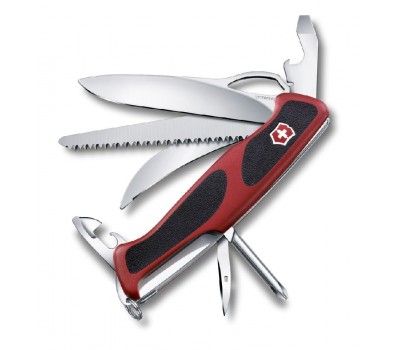 Нож Victorinox RangerGrip 58 Hunter, 130 мм, 13 функций, красный с черным (0.9683.MC)