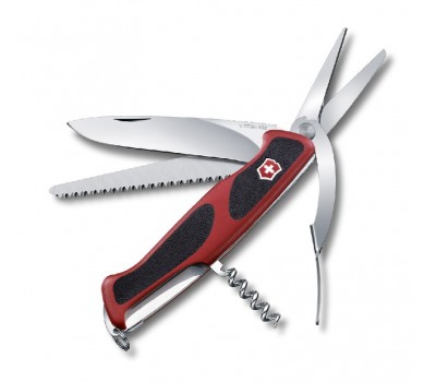 Нож Victorinox RangerGrip 71 Gardener, 130 мм, 7 функций, красный с черным (0.9713.C)