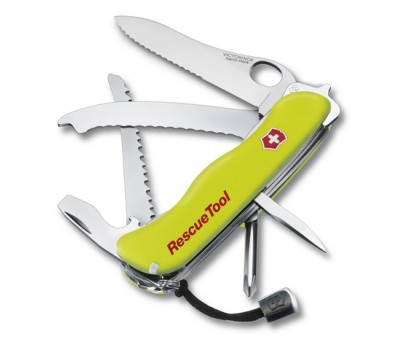 Нож Victorinox Rescue Tool One Hand, 111 мм, 14 функций, желтыйx (0.8623.MWN)