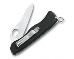 Нож Victorinox Sentinel One Hand belt-clip, 111 мм, 5 функций, с фиксатором лезвия, черныйx (0.8416.M3)