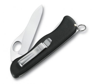 Нож Victorinox Sentinel One Hand belt-clip, 111 мм, 5 функций, с фиксатором лезвия, черныйx (0.8416.M3)