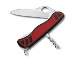 Нож Victorinox Sentinel One Hand, 111 мм, 3 функции, с фиксатором лезвия, красный с черным (0.8321.MWC)