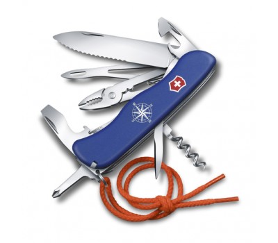 Нож Victorinox Skipper, 111 мм, 17 функций, с фиксатором лезвия и шнурком, синий (0.8593.2W)