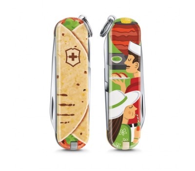 Нож-брелок Victorinox Classic LE 2019, 58 мм, 7 функций, Mexican Tacos (0.6223.L1903)