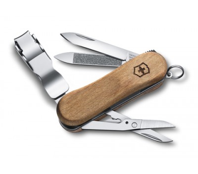 Нож-брелок Victorinox Classic Nail Clip Wood 580, 65 мм, 6 функций, дерево (0.6461.63)